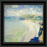 Плажът в Pourville Black Ornate Wood Framed Canvas Art от Monet, Claude