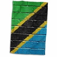 3Drose Национален флаг на Танзания, боядисано върху тухлена стена Танзаниан - кърпа, от