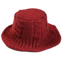 Жени зимен кабел плетен кофа шапка twist модел солиден цвят топъл риболов капачка