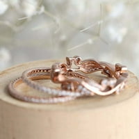 Симуден моден пръстен комплект за жени Циркон бижута златен пръстен Подаръци САЩ Размер на пръстена Сватбена лента Бижута Подаръци за рожден ден за жени