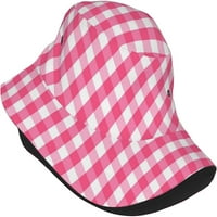 Gingham Сладка шапка на кофа за жени Мъжки лятна рибарска шапка Лека пакетна опаковка плаж плаж шапки за открито