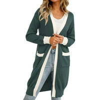 Xinqinghao Jackets палто за жени жени зимни ежедневни дами дами с дълъг ръкав палта жилетка пуловер жени палто зелено xl