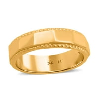 Магазин LC 24K Жълта златна лента пръстен за жени бижута Подаръци Размер 2. Грамови подаръци за рожден ден