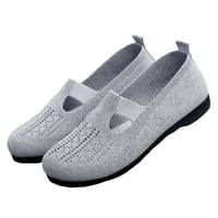 Чифт обувки за пешеходни обувки издълбайте анти-шпилката приплъзване на плосък пръстен пръст на пръст ходене с нисък най-добър плосък мрежест платнени обувки ежед