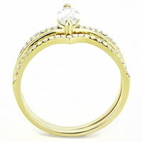 Дамски златен пръстен от неръждаема стомана anillo color oro para mujer ninas acero inoxidable с AAA клас CZ в ясна кораба