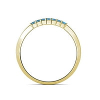 Синя сватбена лента на Topaz Stone 0. Ct TW в 14K жълто злато.size 7.5