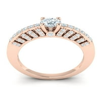 1.5carat кръгла изрязана диамант prong акцентиран пасианс булчински фантастичен пръстен годишнина сватбена лента солидна 14k златна gh i1