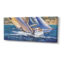 Art DesignArt Плаваща регата на диво море Морско и крайбрежно платно от печат на стена.