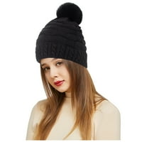 Време и три зимни шапки за жени, жени от бъни, шапки за мъже, топли, небрежни, черни, на открито зима неутрален за възрастни, запазени топли шапки за коса плюшени плет?