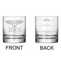 Oz Rocks Whiskey Highball Glass двустранен добър ден лош ден дори не питайте BSN медицинска сестра