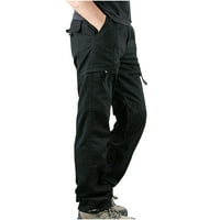 Leodye Pants for Men Clearance Мъжки товарни панталони тънък мулти джобни прави панталони на открито спортни гащеризони панталони армия зелено 10