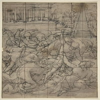 Проучване за клане на печат на плакати на Innocents от Circle of Domenico Cresti Passignano �1636)