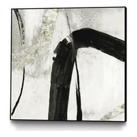 Гигантско изкуство платно черно мастило II в рамка в бяло