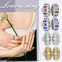 Yubnlvae звъни пълни пръстени двойка микро инкрустирани инкрустирани диаманти Европейски цирк на праскови диаманти и американски модел сърдечни пръстени e