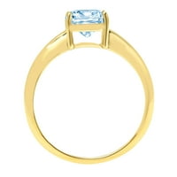 2.0ct възглавница отрязано синьо симулиран диамант 14k жълто злато гравиране на изявление годишнина ангажимент сватбен пасианс размер 8.25