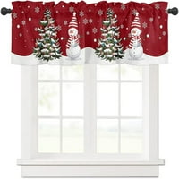 Abtel Kitchen Valance Cafe Tier Кратка завеса Коледни прозорци Трети за коледни прозорци завеси слот Топ завеса панел Коледа Кратка завеса J W: 57 H: 22
