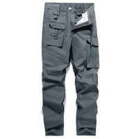 Мъжки панталони ежедневни панталони с много джоба панталони износване на устойчиви тренировки за тренировки на военни панталони на дълги панталони на разрешение