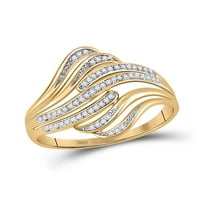 10kt жълто злато дамски кръгъл диамантен моден пръстен cttw