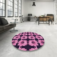 Ahgly Company Indoor Round шарени дълбоки мавци лилави килими, 5 'кръг
