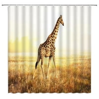 Животински душ завеси лято жираф кон синьо небе бял облак 3d печат баня домашен декор водоустойчив полиестер плат плат завеса