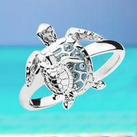 Baocc аксесоари Синя морска костенурка пръстен на майките Подарък Пръстен Подарък за майка звъни злато 11