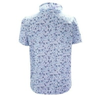 Leylayray дамски върхове мода жени темперамент бутон v-образно деколте блуза блуза ежедневна риза синя s