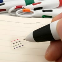 Ballpoint Pen прибиращ се многократна употреба издръжлив Напишете четири неонови цвята с карабинер ключодържател на студентката за студент за студент, случаен цвят