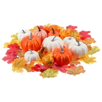 Toyvian комплект Хелоуин изкуствена тиква декорация Комплект кленови листа есен за прибиране на масата декорации за Деня на благодарността