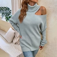 Aoksee пуловери за жени ， жени ежедневни модни модни пуловери с дълъг ръкав с дълъг ръкав