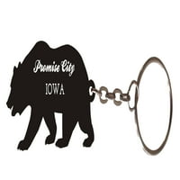 Обещайте град Айова Сувенирна метална мечка ключодържател