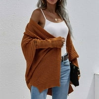 Пуловер дами огромен плътно цвят пуловер с дълъг ръкав