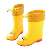 Деца деца Дъжд обувки Момчета момичета Водни обувки Мечка Карикатурен герой дъждовни обувки с топъл вътрешен размер 21