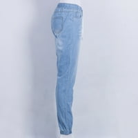 Женски кльощави дънки на жените с теглене на еластични панталони от дънкови панталони женски небрежни дънки