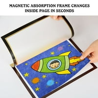 TEPSMF магнитни деца рамка за картина висяща стена магнитна стена монтиране на рамка, цветна двойно слой магнитни рамки за картини A4
