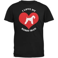 Валентин обичам моята тениска за възрастни Kerry Blue-X-голяма