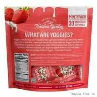 Пробиотични ягодови ягоди, 21oz, ягодово кисело мляко, покрита с закуска, висококачествени фибри, вкусни истински плодове, без изкуствени съставки, здравословна закуска за възрастни