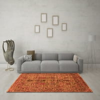 Ahgly Company Indoor Square Oriental Orange Industrial Area Rugs, 6 'квадрат