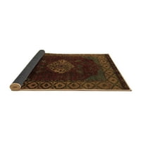 Ahgly Company Indoor Rectangle Abstract Brown Modern Area Rugs, 2 '5'