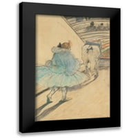 Toulouse -Lautrec, Henri de Black Modern Framed Museum Art Print, озаглавен - в цирка, влизащ в ринга