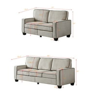 Комплект диван за акцент, диван за хол със съхранение, 2+ седалка диван със здрава рамка, диван от Corduroy Fabric