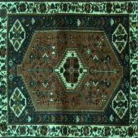 Ahgly Company Indoor Square Persian Turquoise Blue Traditional Area Cugs, 8 'квадрат