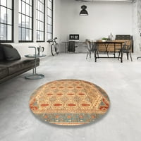 Ahgly Company на закрито кръг абстрактно шоколадово кафяво абстрактни килими, 4 'кръг