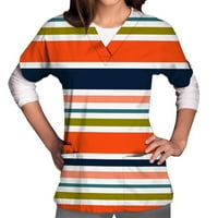 Gaecuw скраб върхове за жени плюс върхове с размер с джобове блузи с къси ръкави тениски редовно прилягане на пуловери тениски тениски раирани върхове v шия блузи тениски пуловер върхове летни тийнейджъри