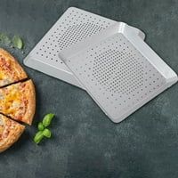 Trayknick Pizza Pan Square с незалепващ алуминиева сплав топлинна устойчива перфорация за пица за печене на тава кухня кухненски инструменти за дома
