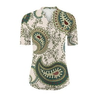 Hanas Fort Fashion Summer Women Fashion Fashion Casual Tops отпечатани ризи с къс ръкав пуловер тениски khaki xxl