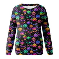 Gotyou Women's Hallo-между печатната туника пуловер големи пуловери с дълги ръкави върхове за гамаши многоцветни xxl