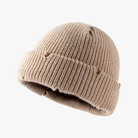 Зимни шапки за мъже и жени вълнени слушалки топла вълнена хатама фланцираща плетена шапка