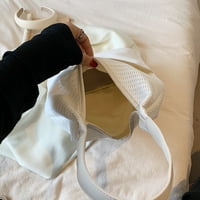 Жени мрежести чанта за съхранение сгъваем лятна плувна плажна чанта екстра голяма тъкана чанта за рамо модна солидна чанта за чанта с чанта