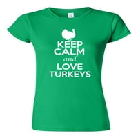 Младши запазете спокойствие и обичайте пуйки птици любител на животни тениски тениски