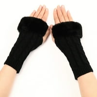 Wozhidaoke зимни ръкавици Термични ръкавици за жени топла ръкавица ветровита еластични текстови съобщения черни ръкавици жени топли облицовани ръкавици топли топлинни ръкавици на открито ръкавици за жени